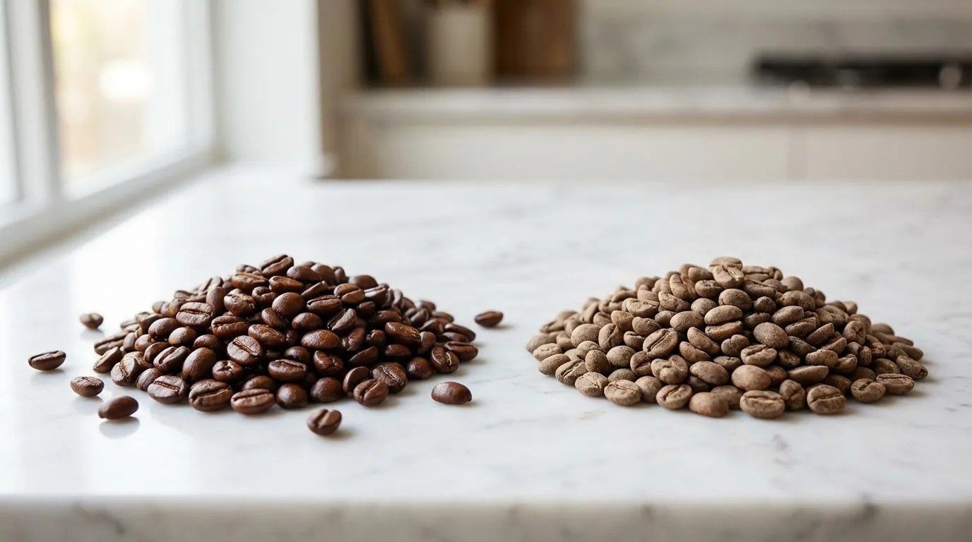 Świeże ziarna vs stare ziarna — widoczna różnica w wyglądzie