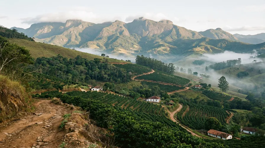 Widok na region Carmo de Minas, Brazylia